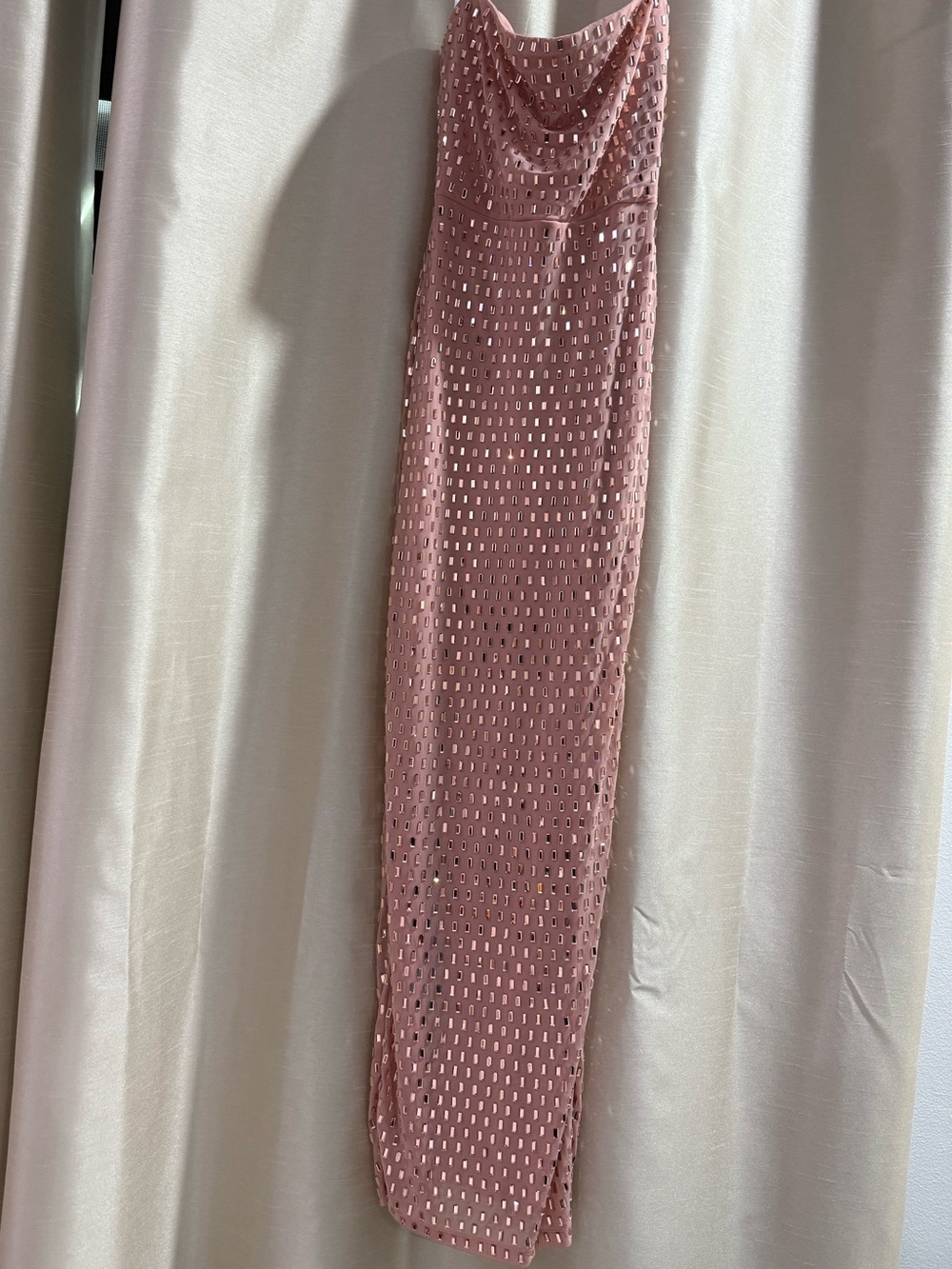 Symphony Rose Pink Sequin Strapless Evening Gown - Brand New